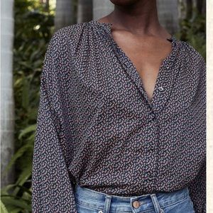 THE JANE BLOUSE -- NAVY BISOU FLORAL